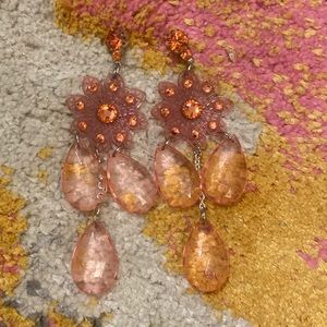 Tarina Tarantino pink floral earrings